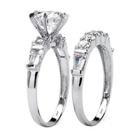 DiamonArt® Womens 3 1/2 CT. T.W White Cubic Zirconia 10K Gold Bridal Set