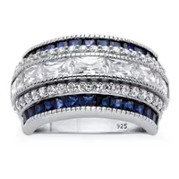 DiamonArt® Womens 3 1/4 CT. T.W. White Cubic Zirconia Platinum Over Silver Rectangular Cocktail Ring