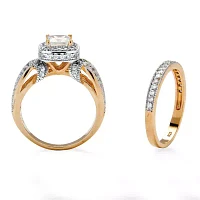 DiamonArt® Womens / CT. T.W. White Cubic Zirconia 18K Gold Over Silver Bridal Set