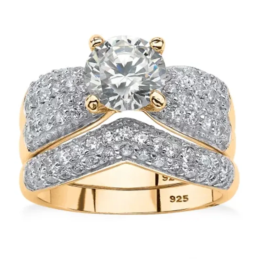Womens 3 1/4 CT. T.W. Cubic Zirconia 14K Gold Over Silver Bridal Set