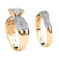 Womens 3 3/4 CT. T.W. White Cubic Zirconia 14K Gold Over Silver Bridal Set