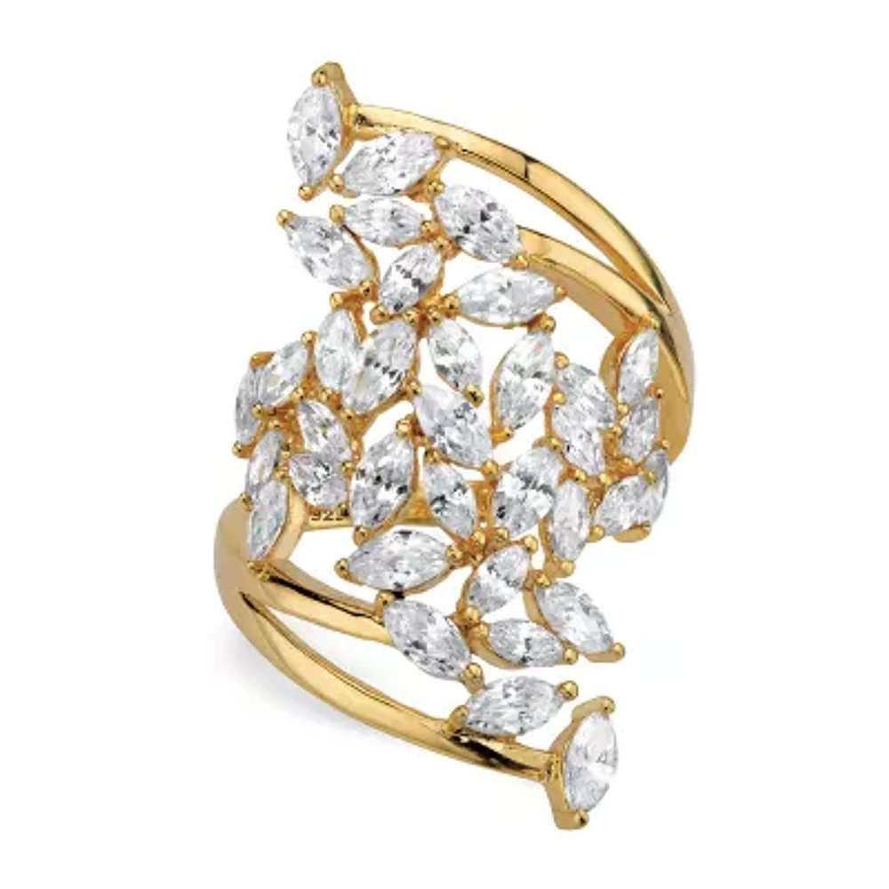 DiamonArt® Womens 1/ CT. T.W. White Cubic Zirconia 14K Gold Over Silver Cocktail Ring