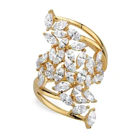 DiamonArt® Womens 1/ CT. T.W. White Cubic Zirconia 14K Gold Over Silver Cocktail Ring
