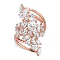 DiamonArt® Womens 4 1/4 CT. T.W. White Cubic Zirconia 14K Rose Gold Over Silver Cocktail Ring