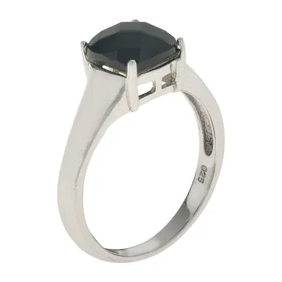 Womens Genuine Black Onyx Sterling Silver Cocktail Ring