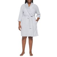 Liz Claiborne Womens Plus 3/4 Sleeve Knee Length Robe