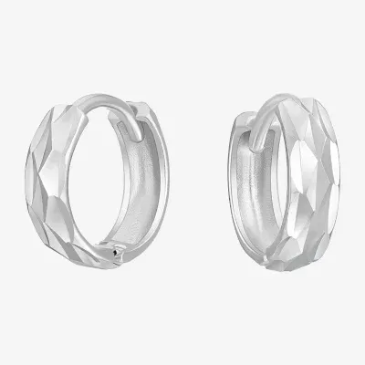 14K White Gold 9mm Hoop Earrings