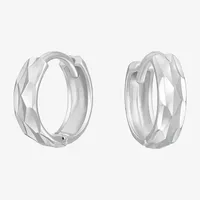 14K White Gold 9mm Hoop Earrings