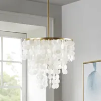 Urban Habitat Isla Layered Capiz Chandelier