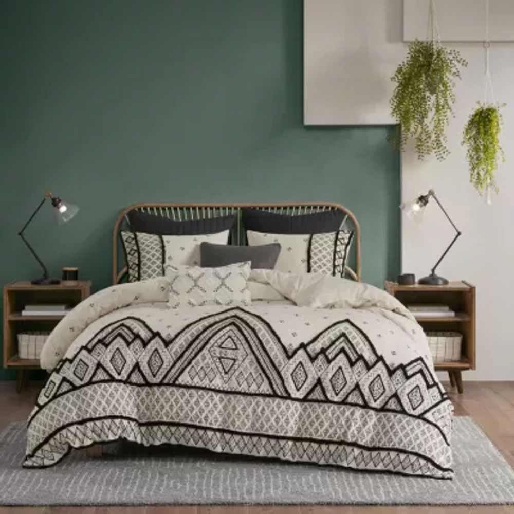 INK+IVY Marta 3 Piece Flax and Cotton Blended Duvet Cover Set