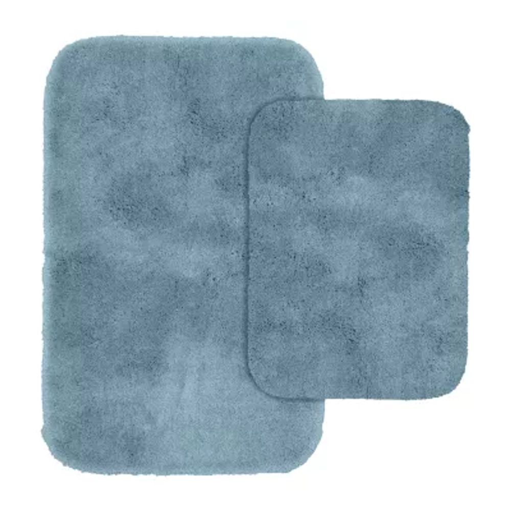 Garland Rug Traditional 2-Piece Bathroom Rug Set Basin Blue