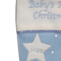 20'' Blue Babys First Christmas Velveteen Snowman Angel Christmas Stocking