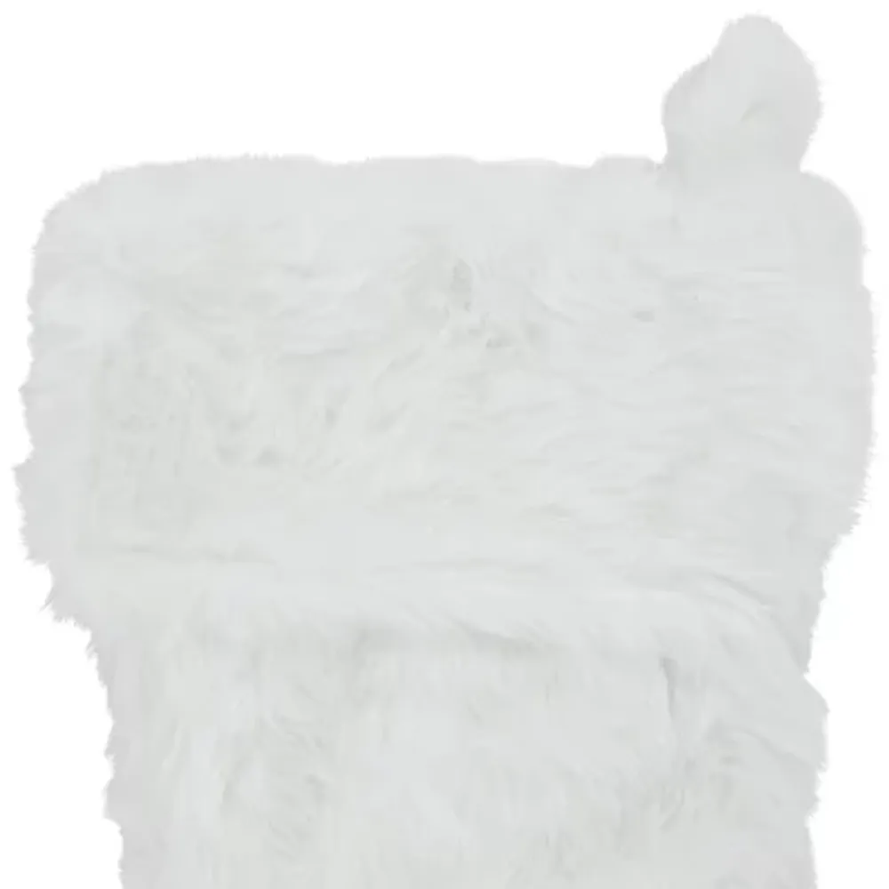 19'' White Plush Christmas Stocking
