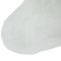 19'' White Plush Christmas Stocking