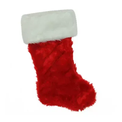 20'' Red and White Traditional Cuff Extra Plush Christmas Stocking