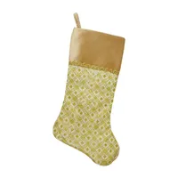 20.5'' Gold and Brown Glitter Star Print Christmas Stocking