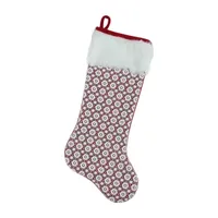 20.5'' Red and White Lace Christmas Stocking with Cuff