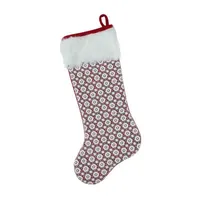 20.5'' Red and White Lace Christmas Stocking with Cuff