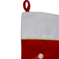 20.5'' Red and White Glittered Santa Claus and Reindeer Christmas Stocking