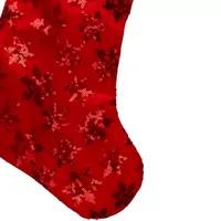20.5'' Red and White Sequin Snowflake Christmas Stocking