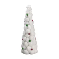 24'' White Whimsical Snowball Glitter Tabletop Christmas Topiary Tree - Unlit