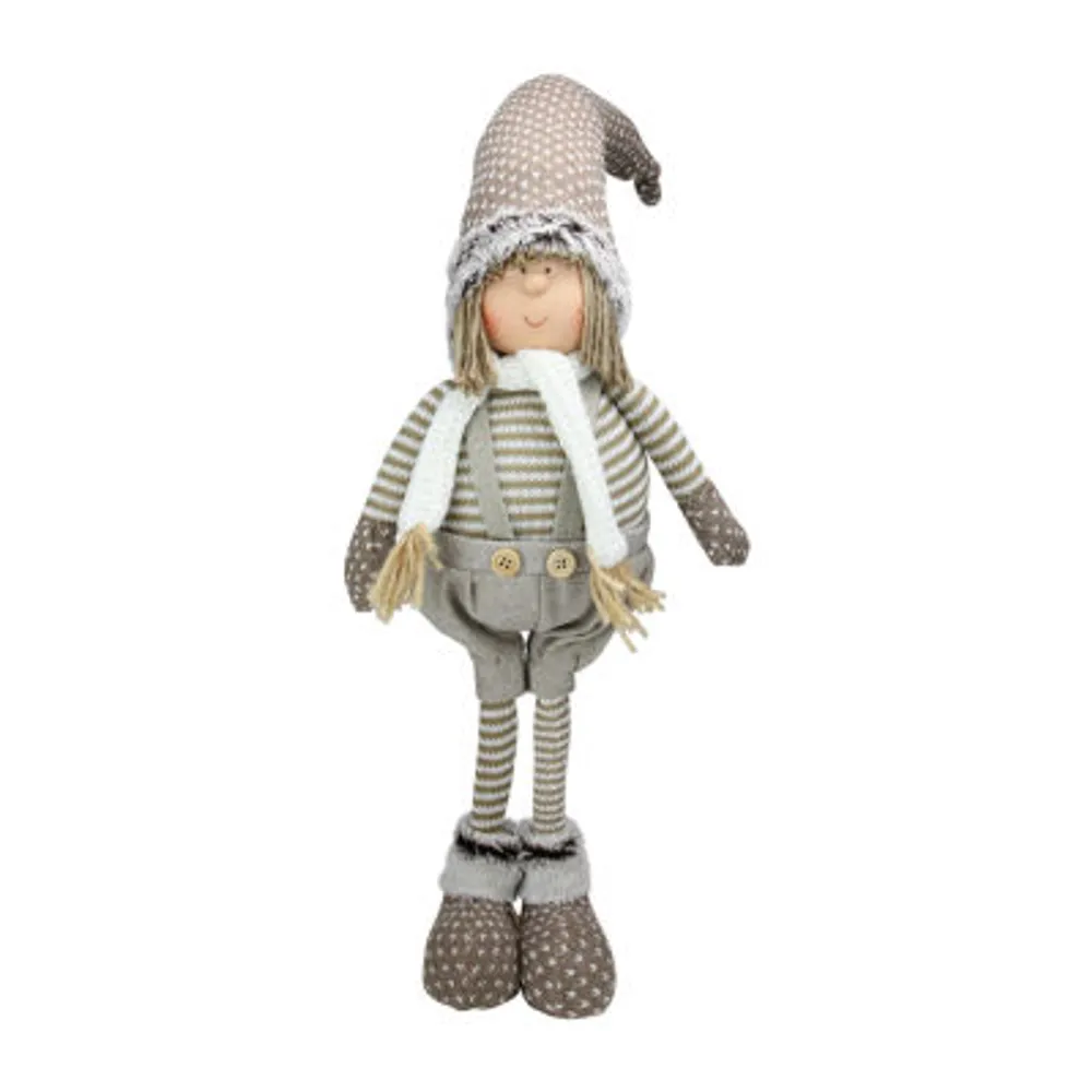 26'' Gray and Brown Standing Nordic Boy Christmas Tabletop Figure