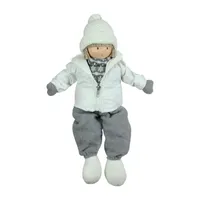 16'' White and Gray Joyful Sitting Boy Christmas Tabletop Decor