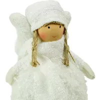 24'' Snowy Woodlands Plush White Angel Bobble Girl Christmas Figure