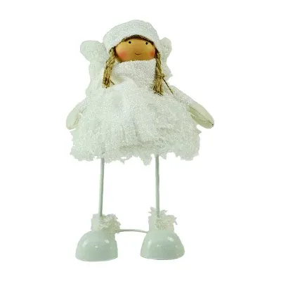 24'' Snowy Woodlands Plush White Angel Bobble Girl Christmas Figure