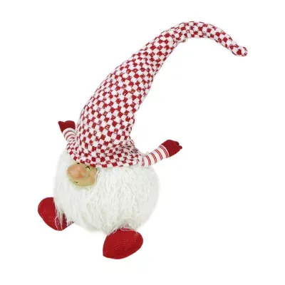 25'' Red and White Cheerful Charlie Sitting Santa Gnome Christmas Tabletop Figurine