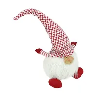 25'' Red and White Cheerful Charlie Sitting Santa Gnome Christmas Tabletop Figurine