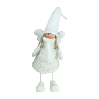 26.75'' White Bobble Girl Angel Christmas Tabletop Figurine