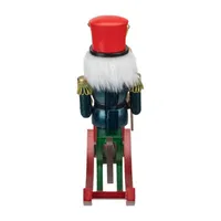 11.5 Red and Blue Christmas Nutcracker Soldier on Rocking Horse