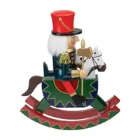 11.5 Red and Blue Christmas Nutcracker Soldier on Rocking Horse