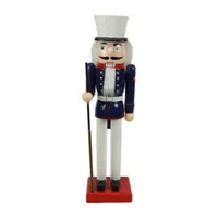 14'' Blue and White Traditional Christmas Nutcracker Soldier with Rifle