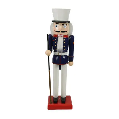 14'' Blue and White Traditional Christmas Nutcracker Soldier with Rifle