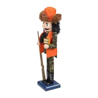 15'' Orange and Green ''Gone Hunting'' Christmas Nutcracker in Camouflage