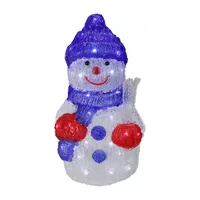 15'' Lighted Commercial Grade Acrylic Snowman Christmas Display Decoration