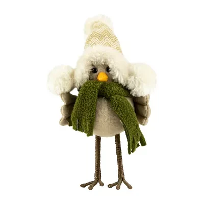 9'' Standing Bird in Winter Apparel Christmas Figure