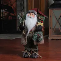 16'' Country Rustic Santa Claus with Present Christmas Figure