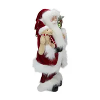 16'' Red and White Standing Santa Claus Christmas Figure with Present Bag