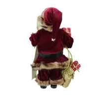 18'' Burgundy and Brown Santa Claus with Naughty or Nice List Christmas Figure