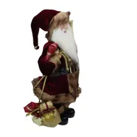 18'' Burgundy and Brown Santa Claus with Naughty or Nice List Christmas Figure