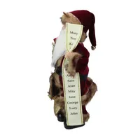 18'' Burgundy and Brown Santa Claus with Naughty or Nice List Christmas Figure