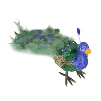 19'' Green and Blue Peacock with Closed Tail Feathers