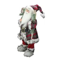 24'' Alpine Santa Claus with Snowshoes and Skis Christmas Figure