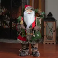 24'' Country Rustic Santa Claus with Snowflake Jacket Christmas Figure