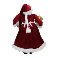 24'' Traditional Mrs Claus with Braided Hair and Gifts Christmas Figure