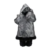 24'' Silver and Black Santa Claus with Gifts Christmas Figure