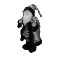 24'' Silver and Black Santa Claus with Gifts Christmas Figure